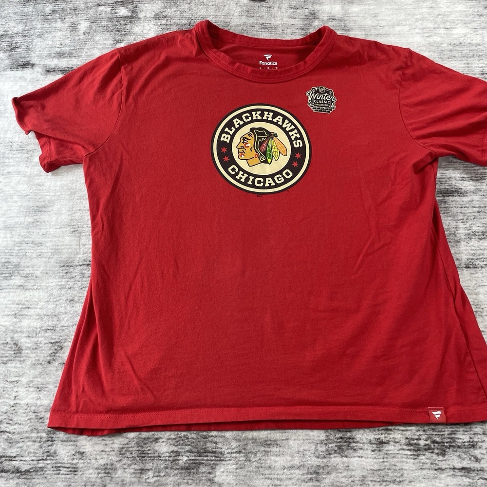 Fanatics Chicago Blackhawks Winter Classic Wrigley Field Shirt Womens Large Red